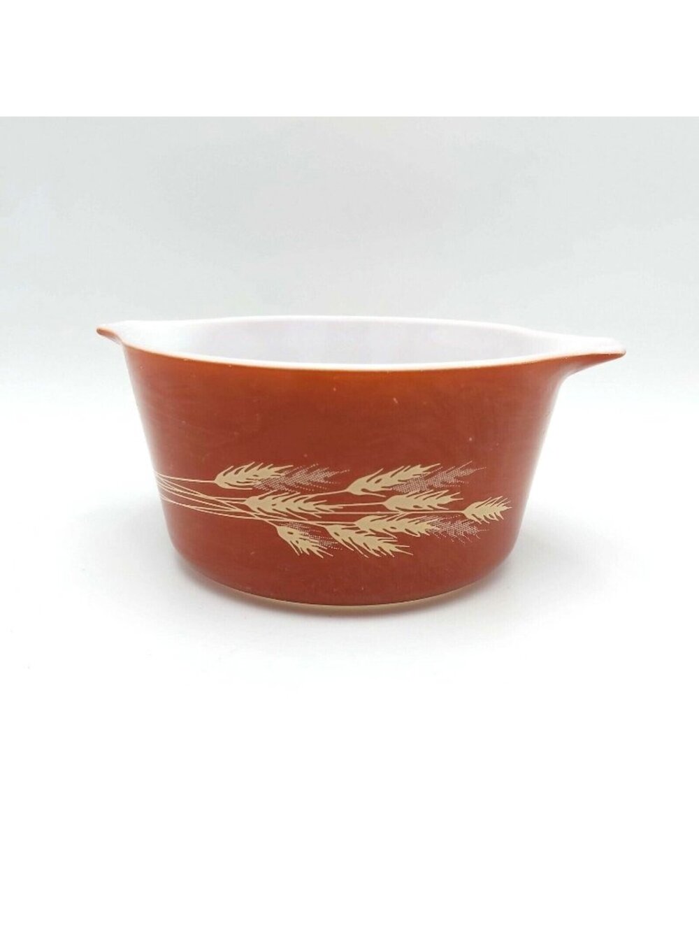 Pyrex Autumn Harvest-Wheat Design Round Casserole Dish 473-B No Lid Vintage USA